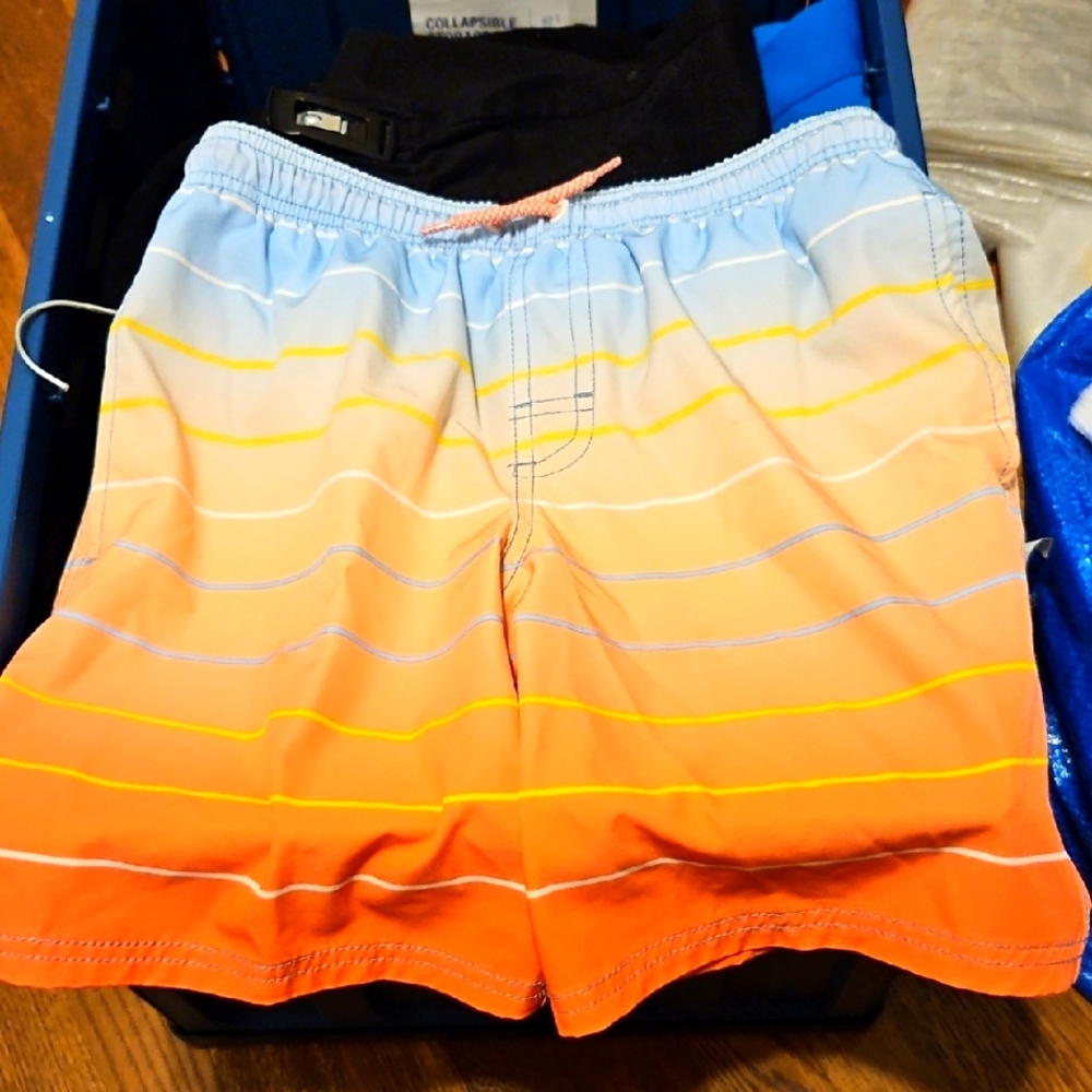 Wonder Nation Colorful Striped Swim Shorts